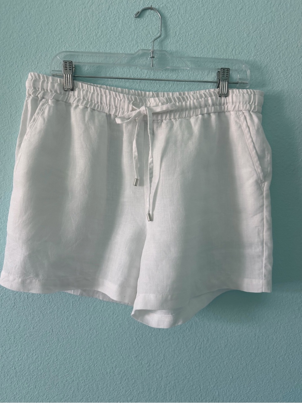 Tommy Bahama Womens M White 5-Inch Palmbray High Rise Easy Shorts 100% Linen